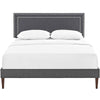 Modway Virginia Upholstered Full Platform Bed Frame With Tapered Legs in Gray MDY-MOD-5921-GRY