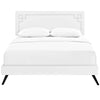 Modway Ruthie Faux Leather Upholstered Full Platform Bed Frame in White With Splayed Legs MDY-MOD-5928-WHI