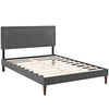 Modway Ruthie Fabric Upholstered Queen Platform Bed Frame in Gray With Tapered Legs MDY-MOD-5939-GRY