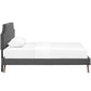 Modway Corene Fabric Upholstered Twin Platform Bed Frame With Round Splayed Legs in Gray MDY-MOD-5943-GRY