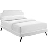 Modway Corene Faux Leather Upholstered Full Platform Bed Frame With Round Splayed Legs in White