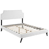 Modway Corene Faux Leather Upholstered Full Platform Bed Frame With Round Splayed Legs in White MDY-MOD-5944-WHI