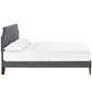 Modway Corene Fabric Upholstered Full Platform Bed Frame With Tapered Legs in Gray MDY-MOD-5953-GRY