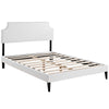 Modway Corene Faux Leather Upholstered Queen Platform Bed Frame With Tapered Legs in White MDY-MOD-5954-WHI