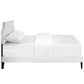 Modway Corene Faux Leather Upholstered Queen Platform Bed Frame With Tapered Legs in White MDY-MOD-5954-WHI