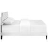 Modway Corene Faux Leather Upholstered Queen Platform Bed Frame With Tapered Legs in White MDY-MOD-5954-WHI