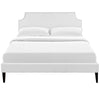 Modway Corene Faux Leather Upholstered Queen Platform Bed Frame With Tapered Legs in White MDY-MOD-5954-WHI