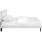 Modway Macie Faux Leather Upholstered Full Platform Bed Frame With Splayed Legs in White MDY-MOD-5960-WHI