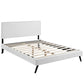 Modway Macie Faux Leather Upholstered King Platform Bed Frame With Splayed Legs in White MDY-MOD-5964-WHI