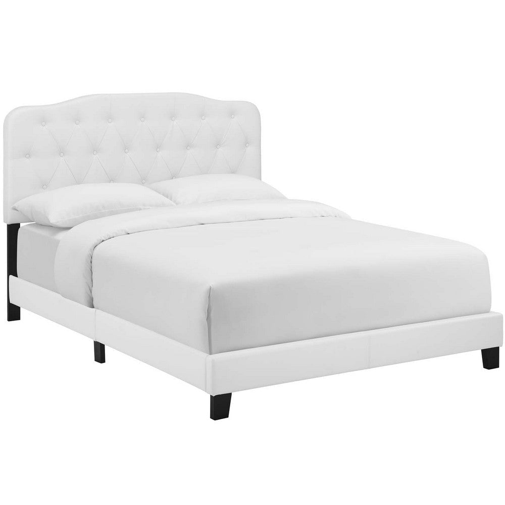 Amelia Twin Faux Leather Bed - No Shipping Charges MDY-MOD-5990-WHI