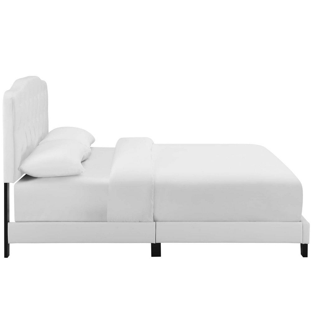 Amelia Twin Faux Leather Bed - No Shipping Charges MDY-MOD-5990-WHI