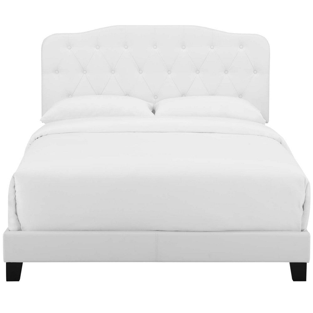 Amelia Twin Faux Leather Bed - No Shipping Charges MDY-MOD-5990-WHI