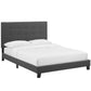 Modway Melanie Tufted Fabric Upholstered King Platform Bed in Gray