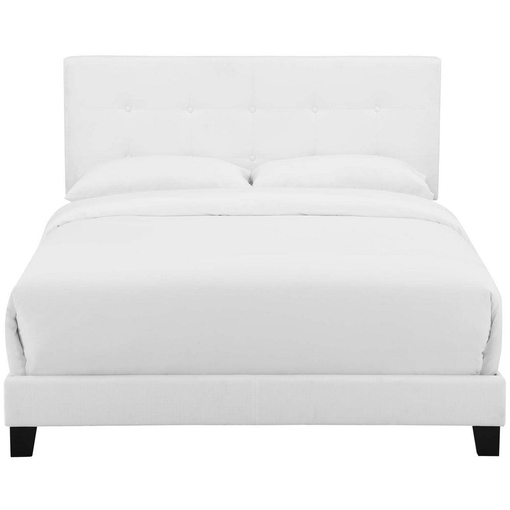 Amira Twin Upholstered Fabric Bed - No Shipping Charges MDY-MOD-5999-WHI