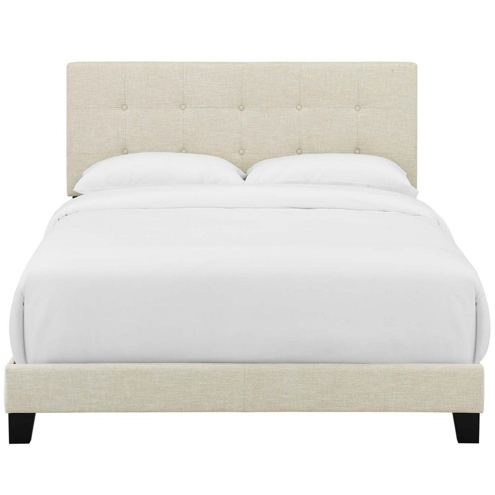 Amira Queen Upholstered Fabric Bed - No Shipping Charges MDY-MOD-6001-BEI