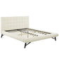 Modway Julia Tufted Fabric Upholstered Queen Platform Bed in Ivory MDY-MOD-6007-IVO