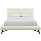 Modway Julia Tufted Fabric Upholstered Queen Platform Bed in Ivory MDY-MOD-6007-IVO