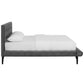 Modway Julia Mid-Century Biscuit Tufted Performance Velvet Queen Platform Bed in Gray MDY-MOD-6008-GRY