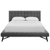 Modway Julia Mid-Century Biscuit Tufted Performance Velvet Queen Platform Bed in Gray MDY-MOD-6008-GRY