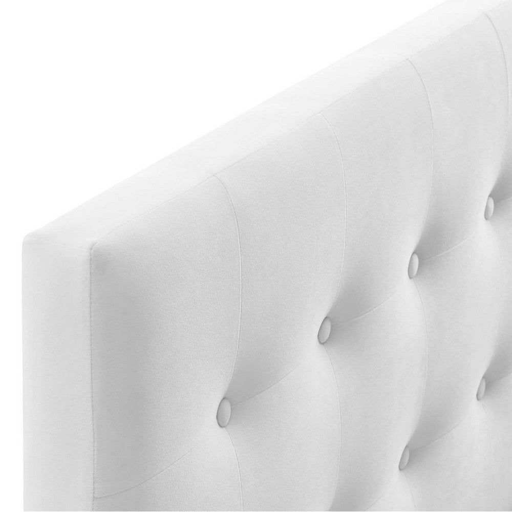 Modway Emily Full Biscuit Tufted Performance Velvet Headboard White MDY-MOD-6115-WHI