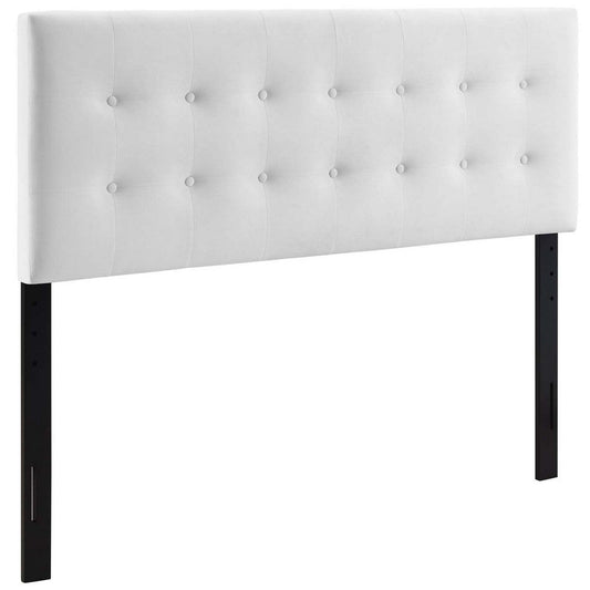 Modway Emily Full Biscuit Tufted Performance Velvet Headboard, White