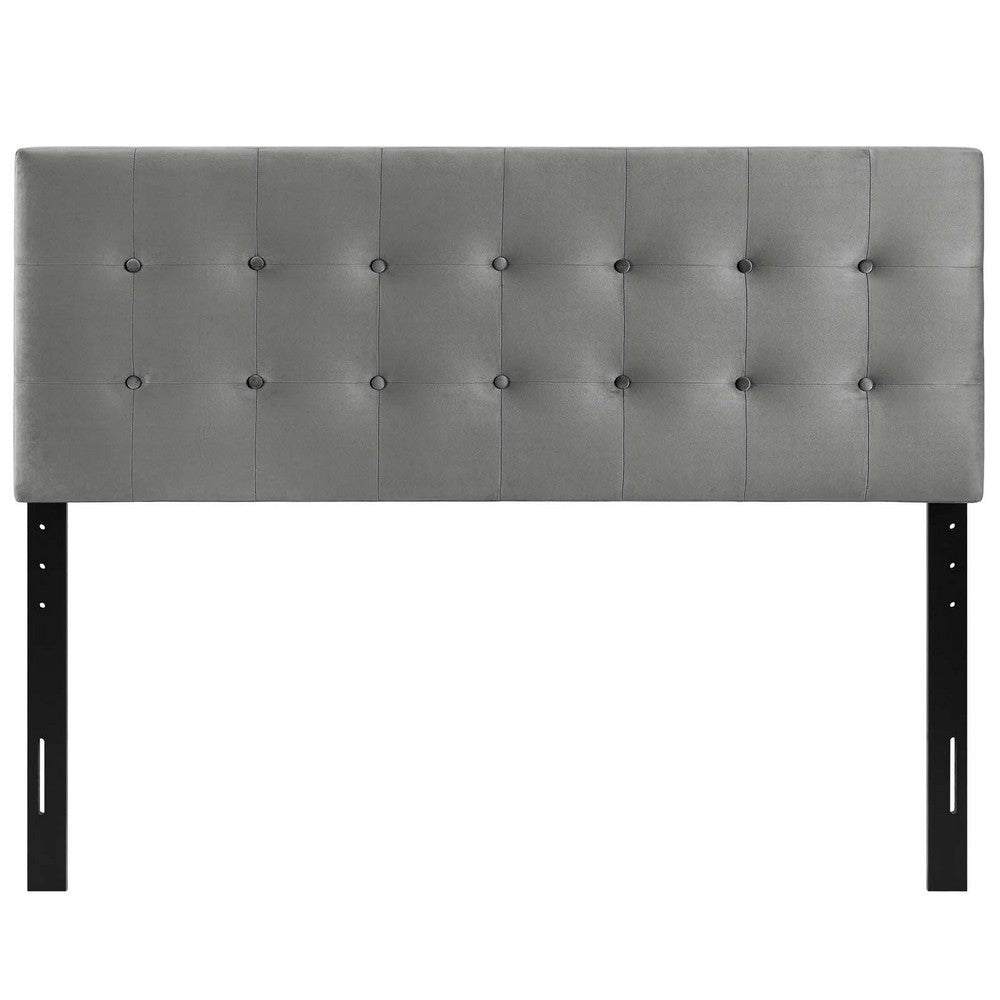 Emily King Biscuit Tufted Performance Velvet Headboard - No Shipping Charges MDY-MOD-6117-GRY