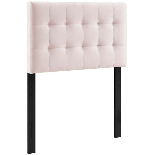 Modway Lily Biscuit Tufted Twin Performance Velvet Headboard, Pink