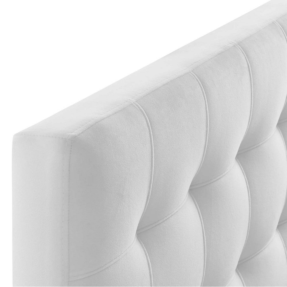 Modway Lily Biscuit Tufted Twin Performance Velvet Headboard White MDY-MOD-6118-WHI