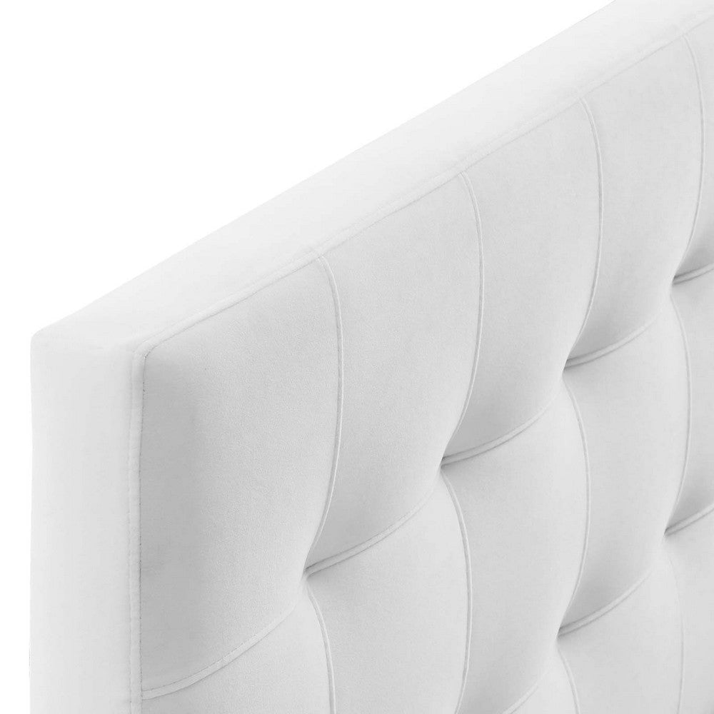 Modway MOD-6121 Lily King Biscuit Tufted Performance Velvet Headboard White MDY-MOD-6121-WHI