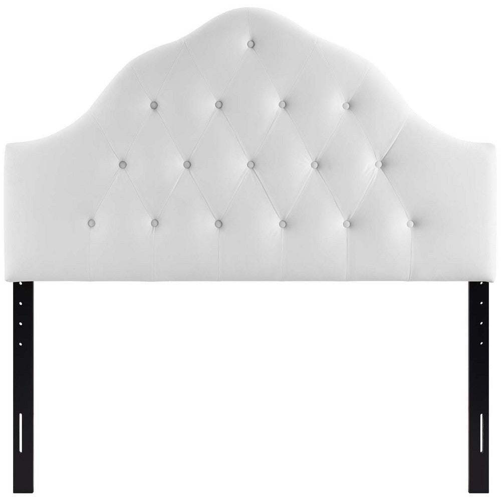 Modway Sovereign Queen Diamond Tufted Performance Velvet Headboard White MDY-MOD-6124-WHI