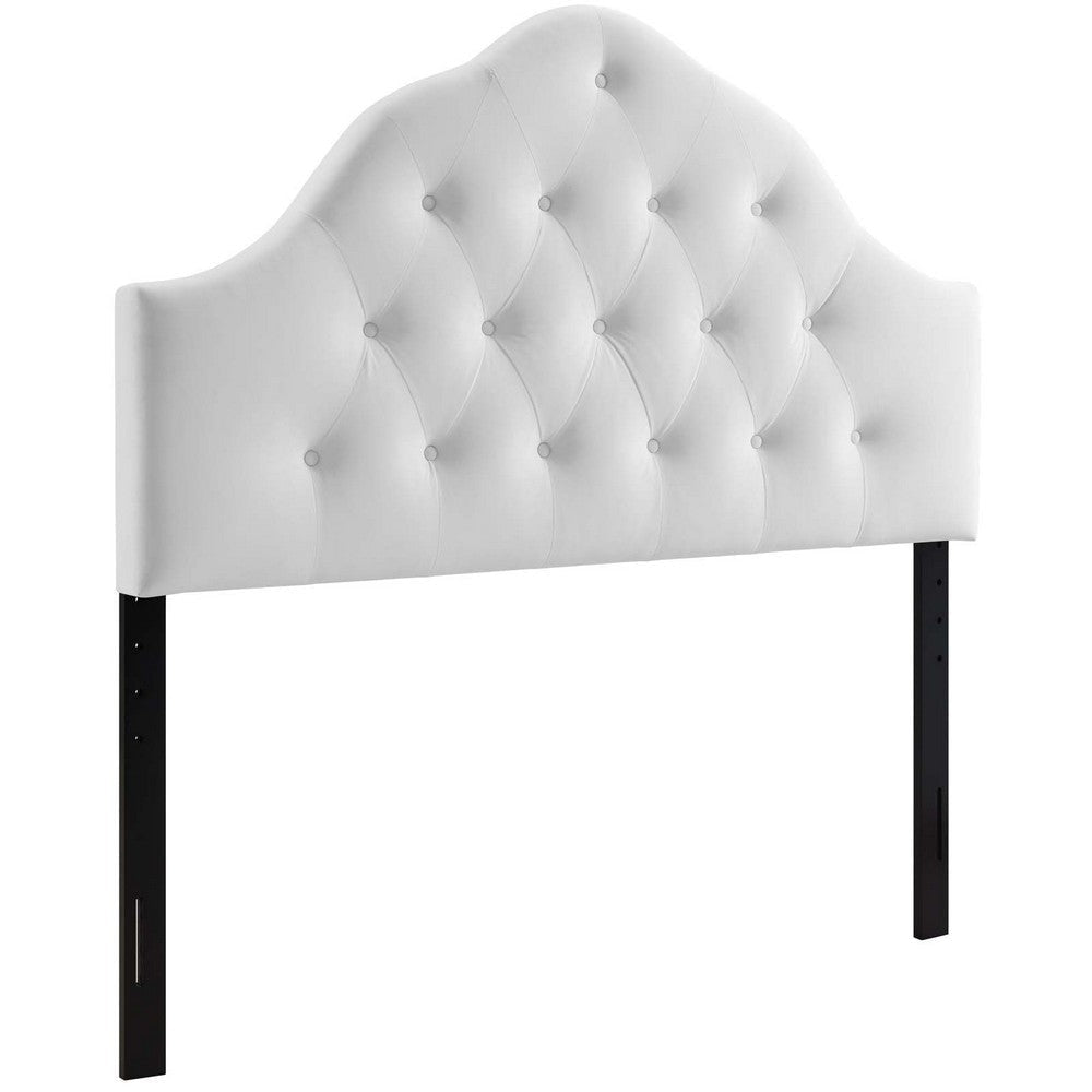 Modway Sovereign Queen Diamond Tufted Performance Velvet Headboard, White