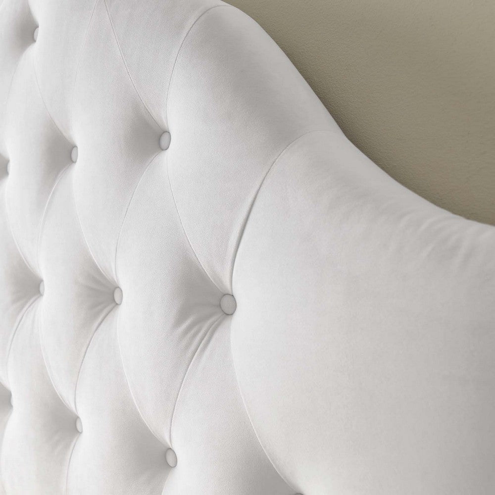 Sovereign King Diamond Tufted Performance Velvet Headboard - No Shipping Charges MDY-MOD-6125-WHI