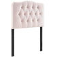 Modway Annabel Diamond Tufted Performance Velvet Twin Headboard in Pink