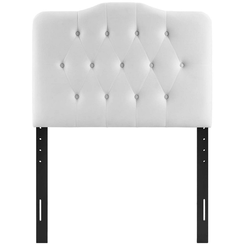 Modway Annabel Diamond Tufted Performance Velvet Twin Headboard in White MDY-MOD-6126-WHI