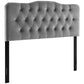 Modway Annabel Diamond Tufted Performance Velvet King Headboard in Gray