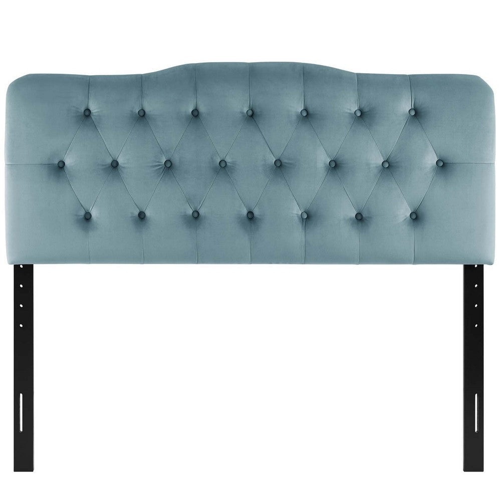 Modway Annabel Diamond Tufted Performance Velvet King Headboard in Light Blue MDY-MOD-6127-LBU