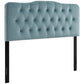 Modway Annabel Diamond Tufted Performance Velvet King Headboard in Light Blue