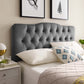 Modway Annabel Diamond Tufted Performance Velvet Queen Headboard in Gray