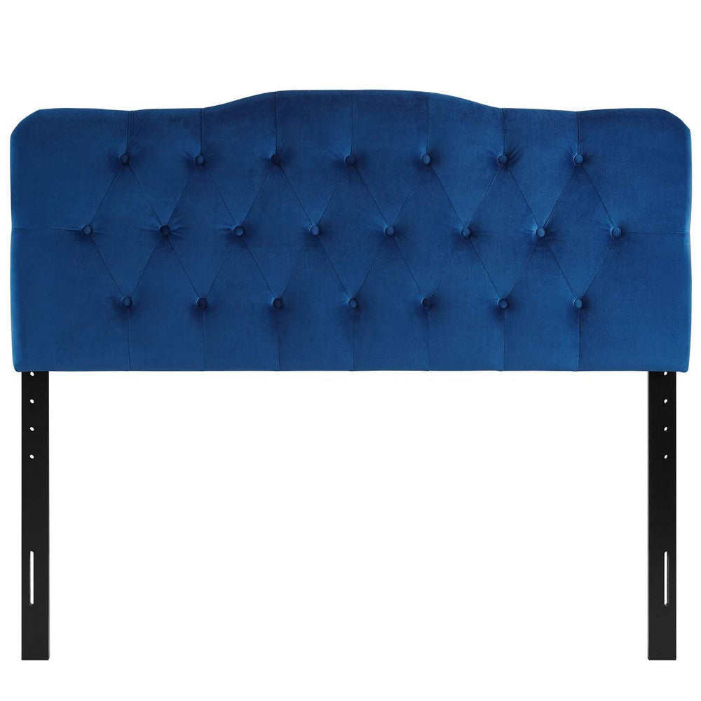 Modway Annabel Diamond Tufted Performance Velvet Queen Headboard in Navy MDY-MOD-6129-NAV