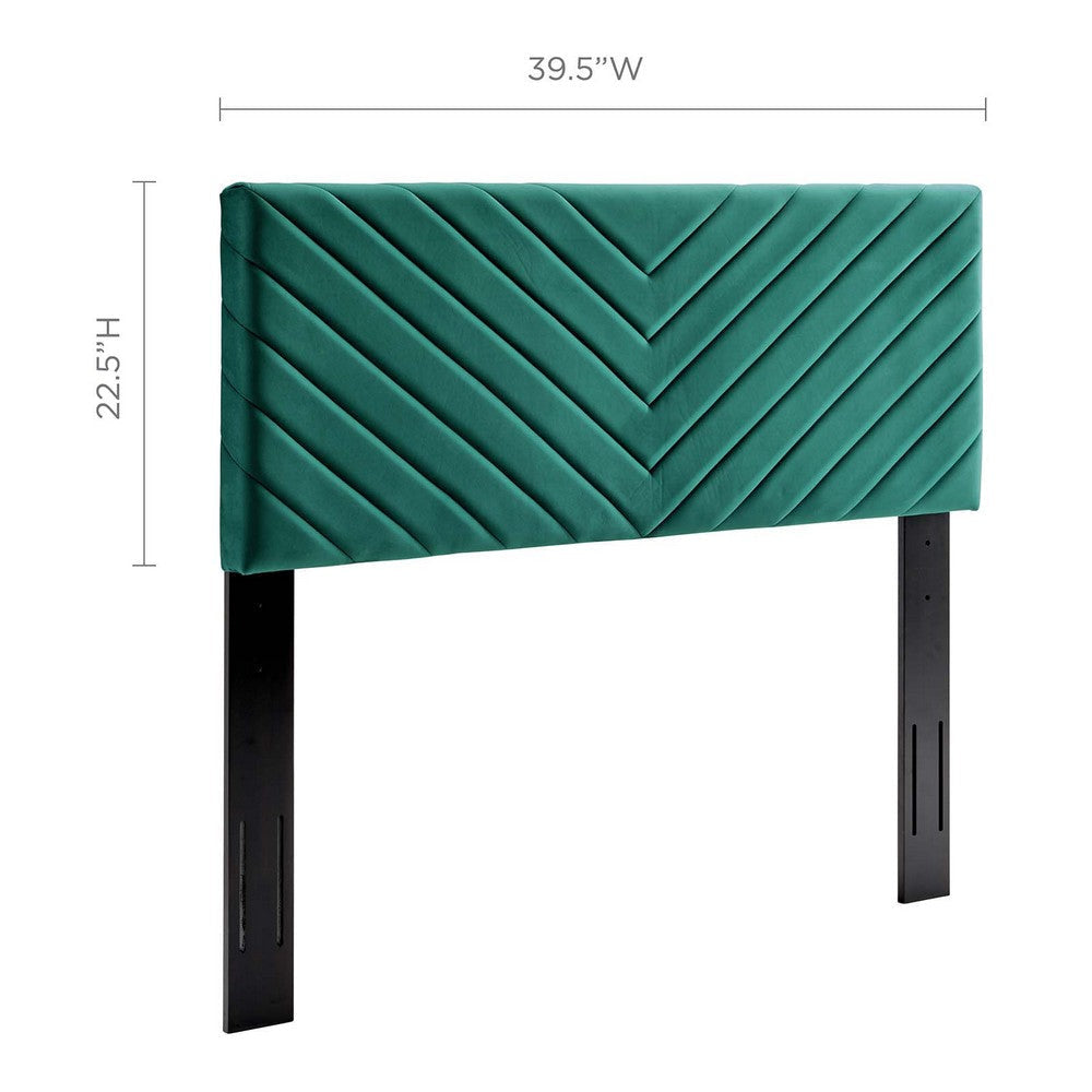 Modway Alyson Angular Channel Tufted Performance Velvet Twin Headboard Teal MDY-MOD-6143-TEA