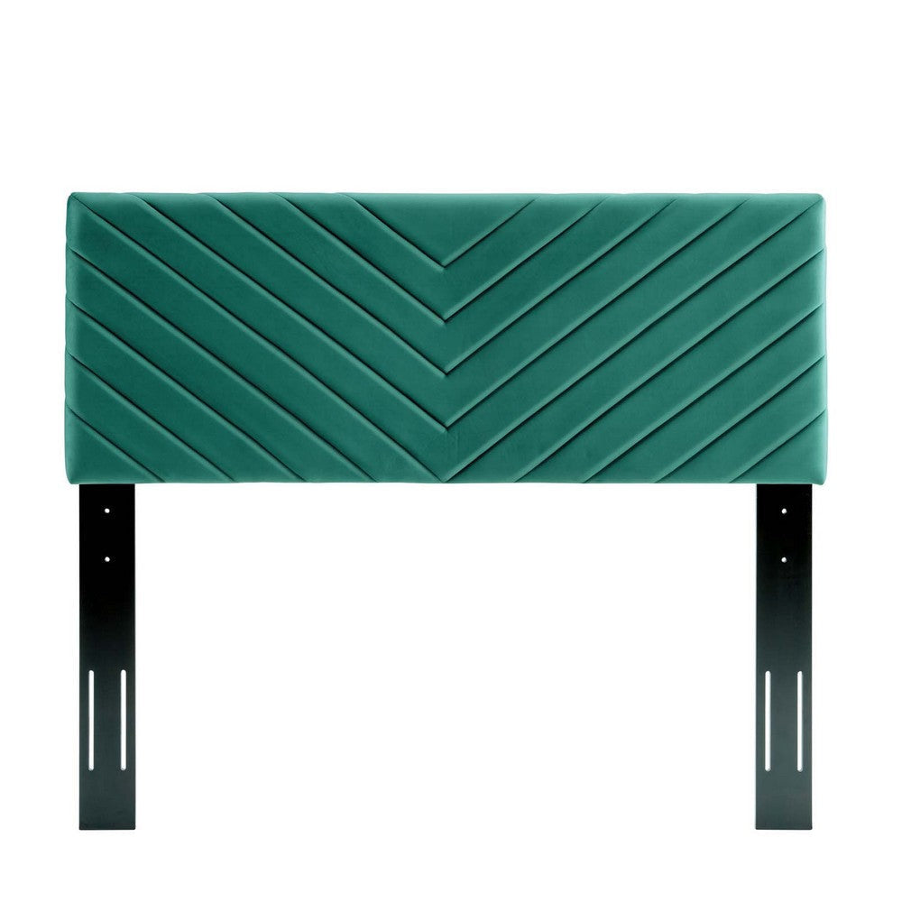 Modway Alyson Angular Channel Tufted Performance Velvet Twin Headboard Teal MDY-MOD-6143-TEA