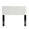 Modway Alyson Angular Channel Tufted Performance Velvet Twin Headboard White MDY-MOD-6143-WHI