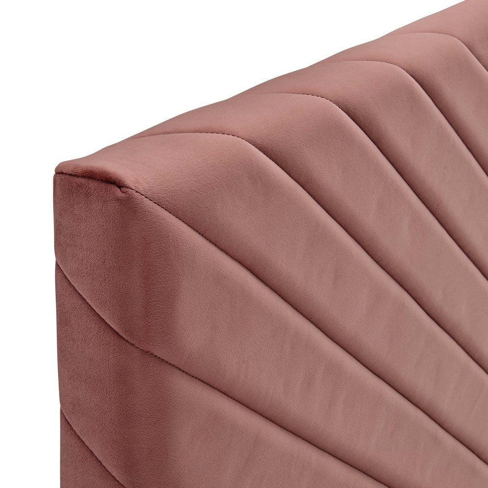 Modway Alyson Chevron Tufted Performance Velvet Full/Queen Headboard Dusty Rose MDY-MOD-6144-DUS