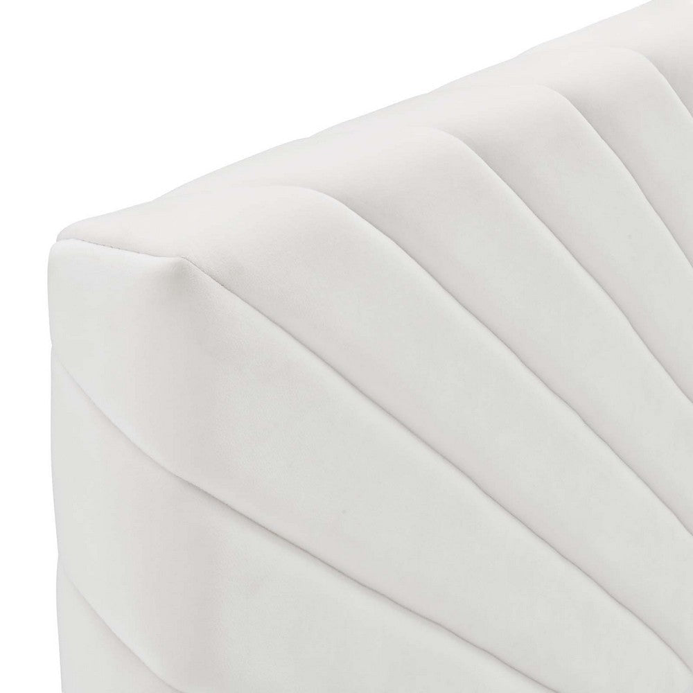 Modway Alyson Chevron Tufted Performance Velvet Full/Queen Headboard White MDY-MOD-6144-WHI