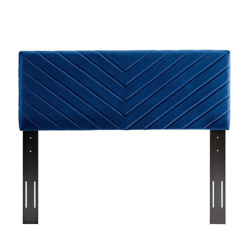 Modway Alyson Angular Channel Tufted Performance Velvet California King Headboard Navy Blue MDY-MOD-6145-NAV