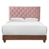 Rhiannon Diamond Tufted Upholstered Performance Velvet Queen Bed - No Shipping Charges MDY-MOD-6147-WAL-DUS