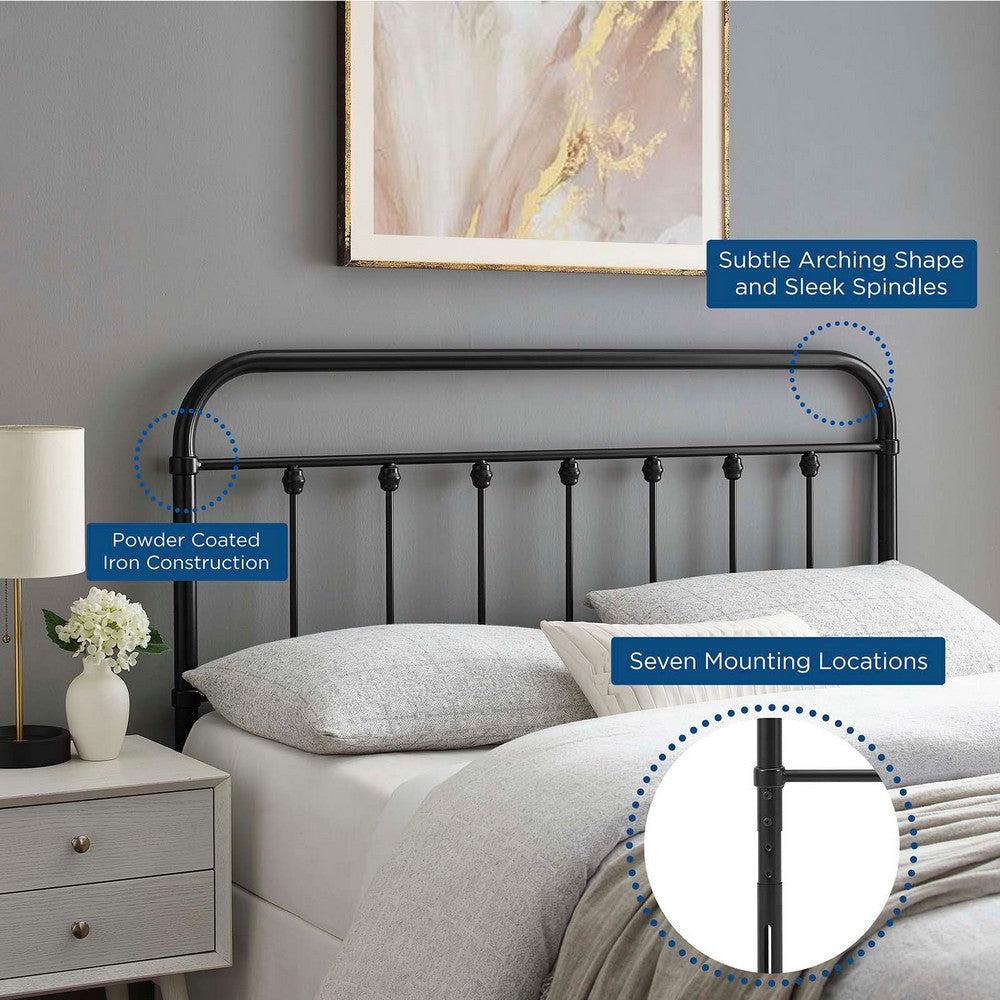 Sage Twin Metal Headboard - No Shipping Charges MDY-MOD-6152-BLK