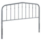 Modway Lennon Modern Farmhouse Metal King Headboard in Gray