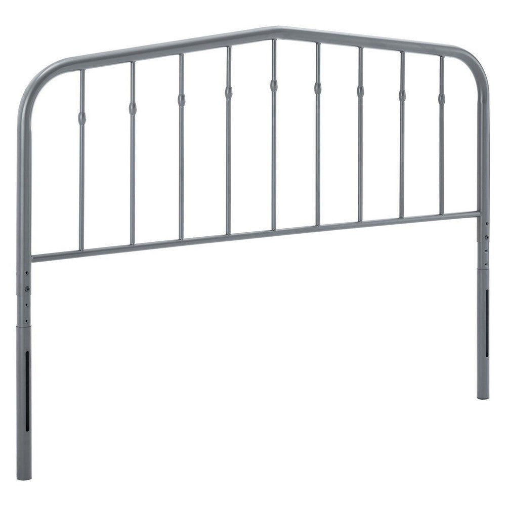 Modway Lennon Modern Farmhouse Metal King Headboard in Gray