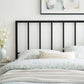 Modway Tatum Modern Farmhouse Metal Queen Headboard in Black